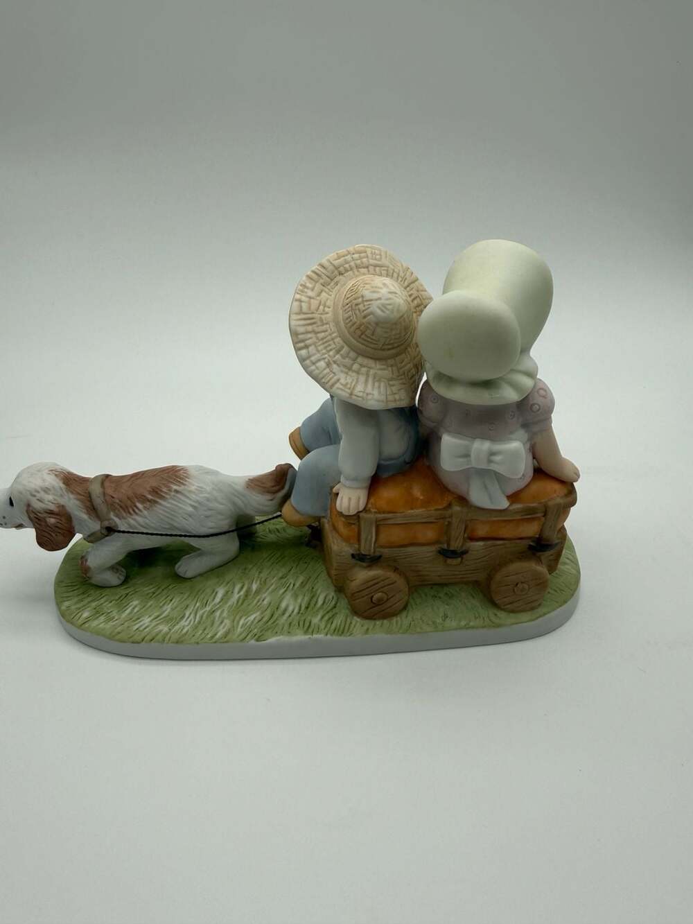 Homco Circle of Friends "Fall's Bounty" Boy & Girl on Pumpkin Wagon Figurine 199 - Picture 5 of 10